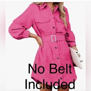5/$25 NWOT Corduroy Dress Button Down Long Sleeve Mini  Casual dress Pockets